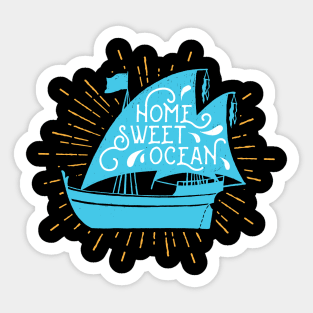 Home Sweet Ocean Vintage Style Distressed Ocean Life Gift Sticker